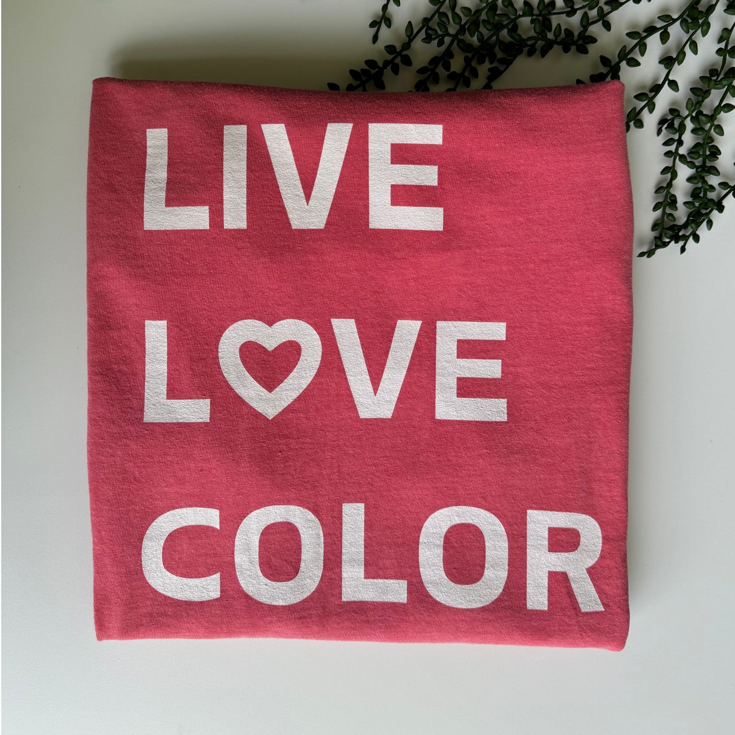 Live Love Color Unisex Garment-Dyed Heavyweight T-shirt - Heart